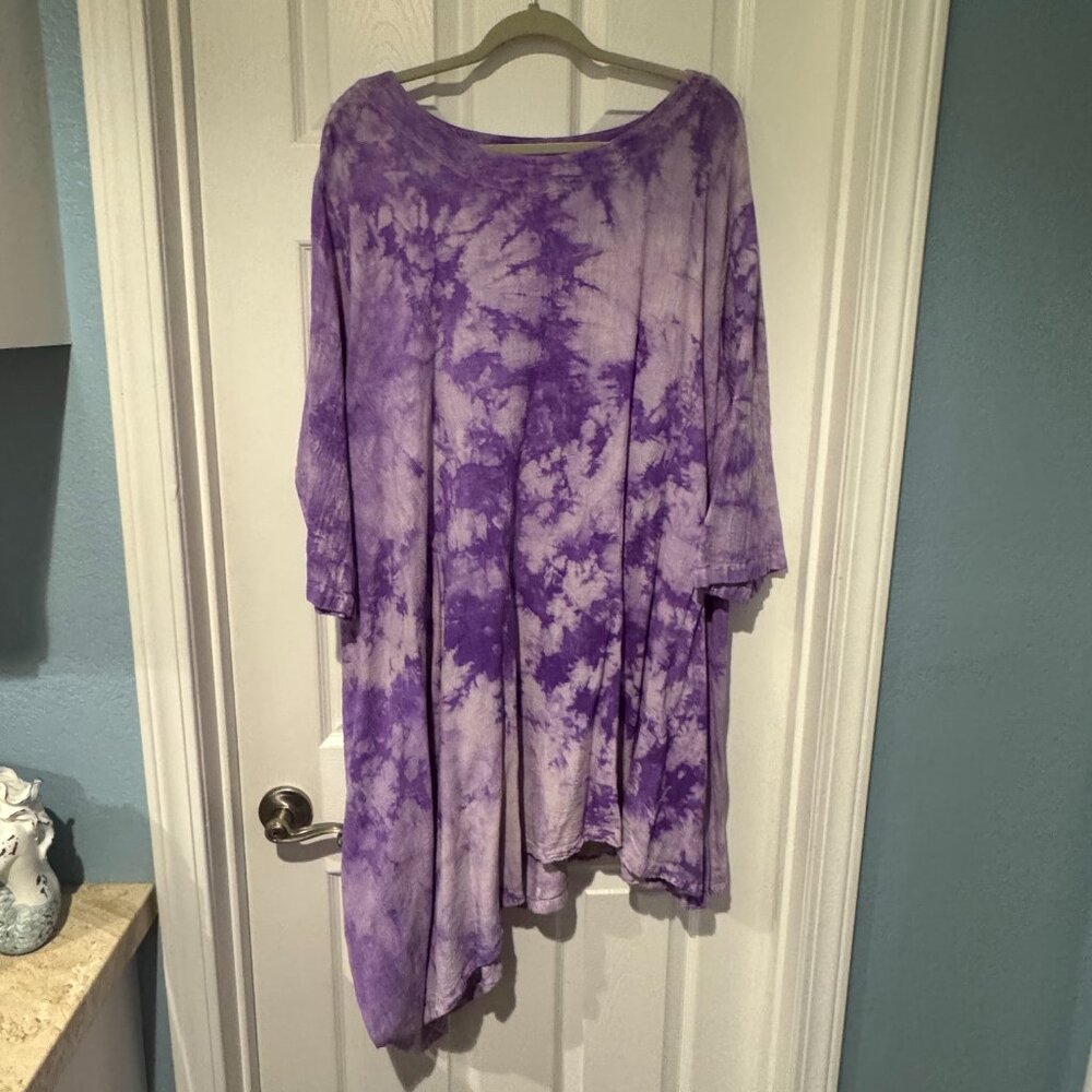 NWOT MARIA DE GUADALAJARA PLUS SIZE 2XL/3XL COTTON GAUZE TIE DYE TUNIC TOP